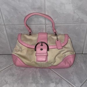 Small cream and pink  Coach handbag
